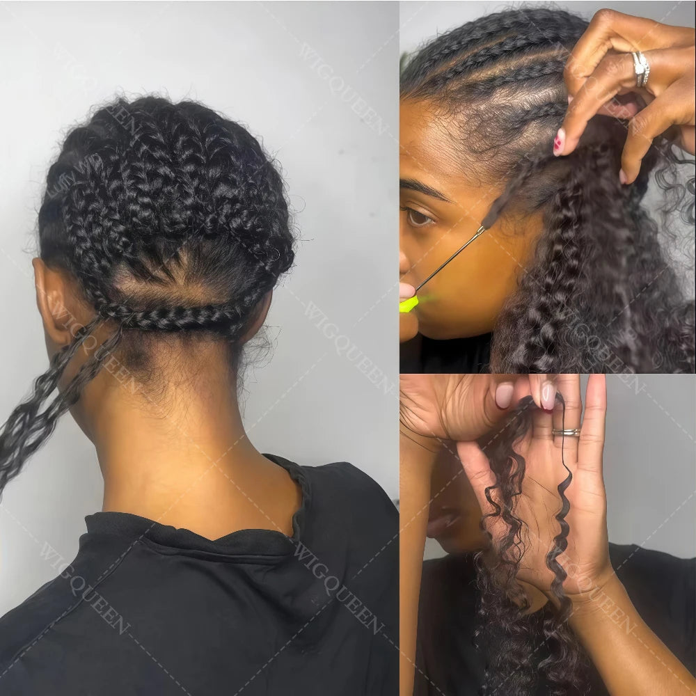 Small Spirals Curly Crochet Human Hair For Braiding Invisible Knot PreSeparated Knotless Feather Crochet Human Hair Extensions