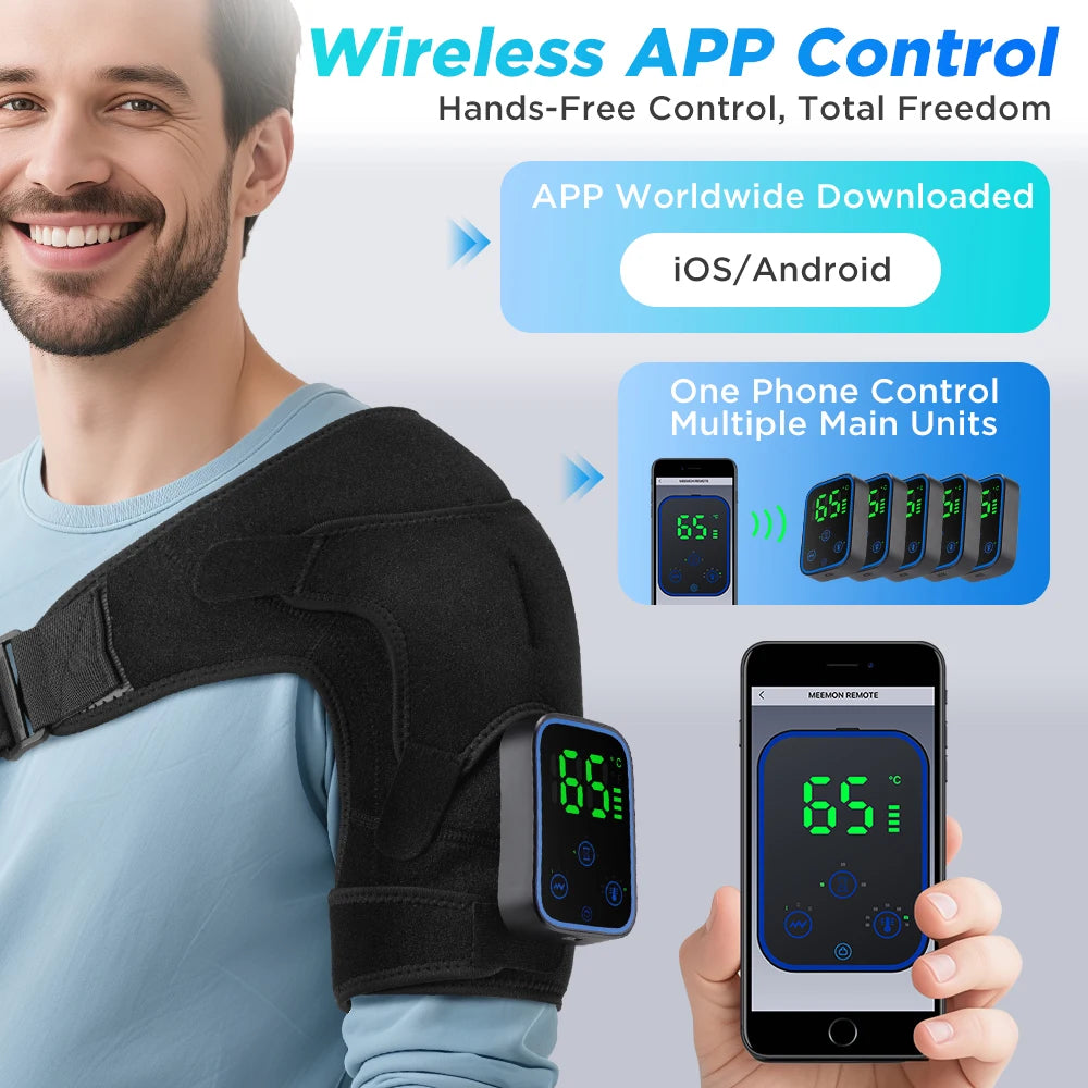 Portable Electric Vibration Shoulder Massager Knee Elbow Massager 3 in 1 Air Pressure Kneading Massager APP Control