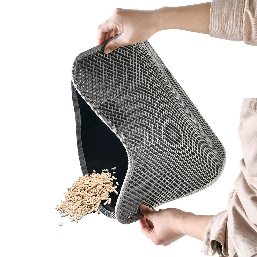 Pet Cat Litter Mat Waterproof Double Layer Cat Litter Trapping Pet Litter Box Mat EVA Clean Pad Winter Cats Accessories