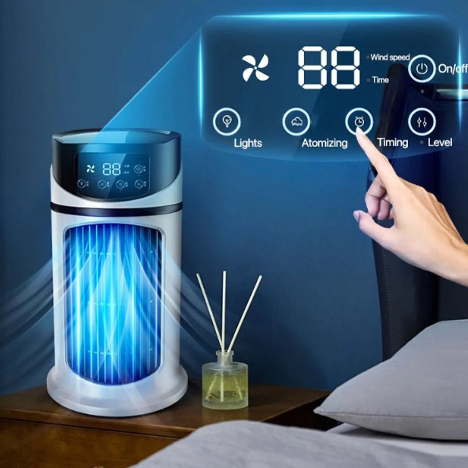 Portable Mini Air Conditioner Mobile Multifunction Air Cooler Fan Water Cooling Fan for Office Home Mini Air Conditioner