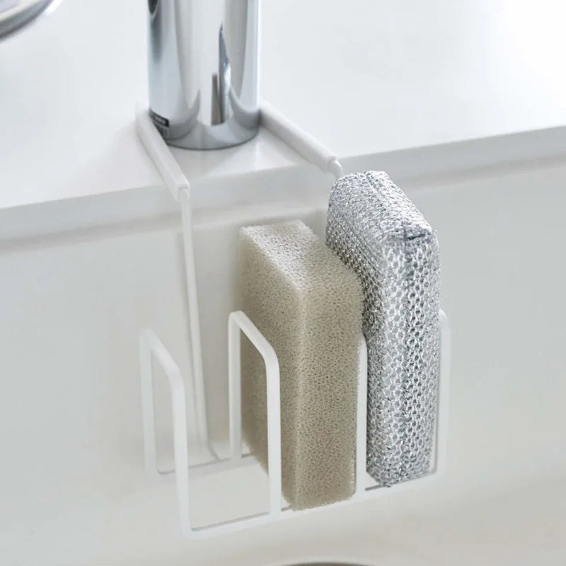 1/2pcs Multi functional faucet sink storage rack, steel wire ball storage, sponge faucet drain rack, kitchen storage