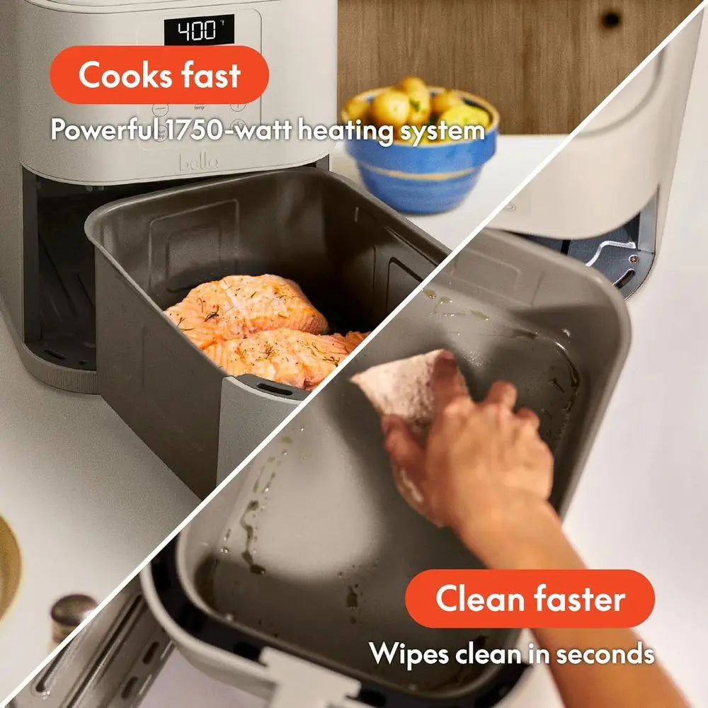 6-Quart Slim Air Fryer with Nonstick Coating, Adjustable Temperature, 6 Cooking Modes, 60-Minute Auto-Off Timer