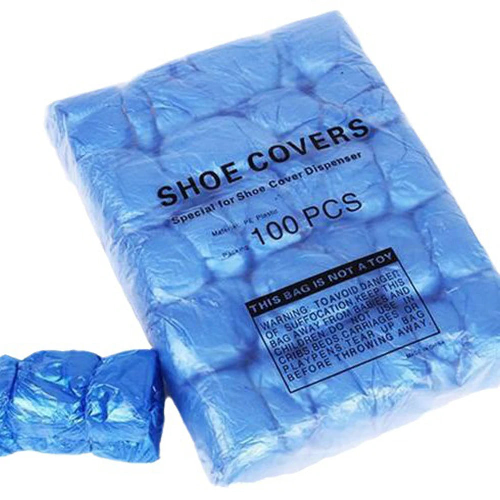 100Pcs T Buckle Disposable Shoe Cover Dustproof Anti-slip Overshoe for Home Office Automatic Dispenser Compatible Shoe Protector