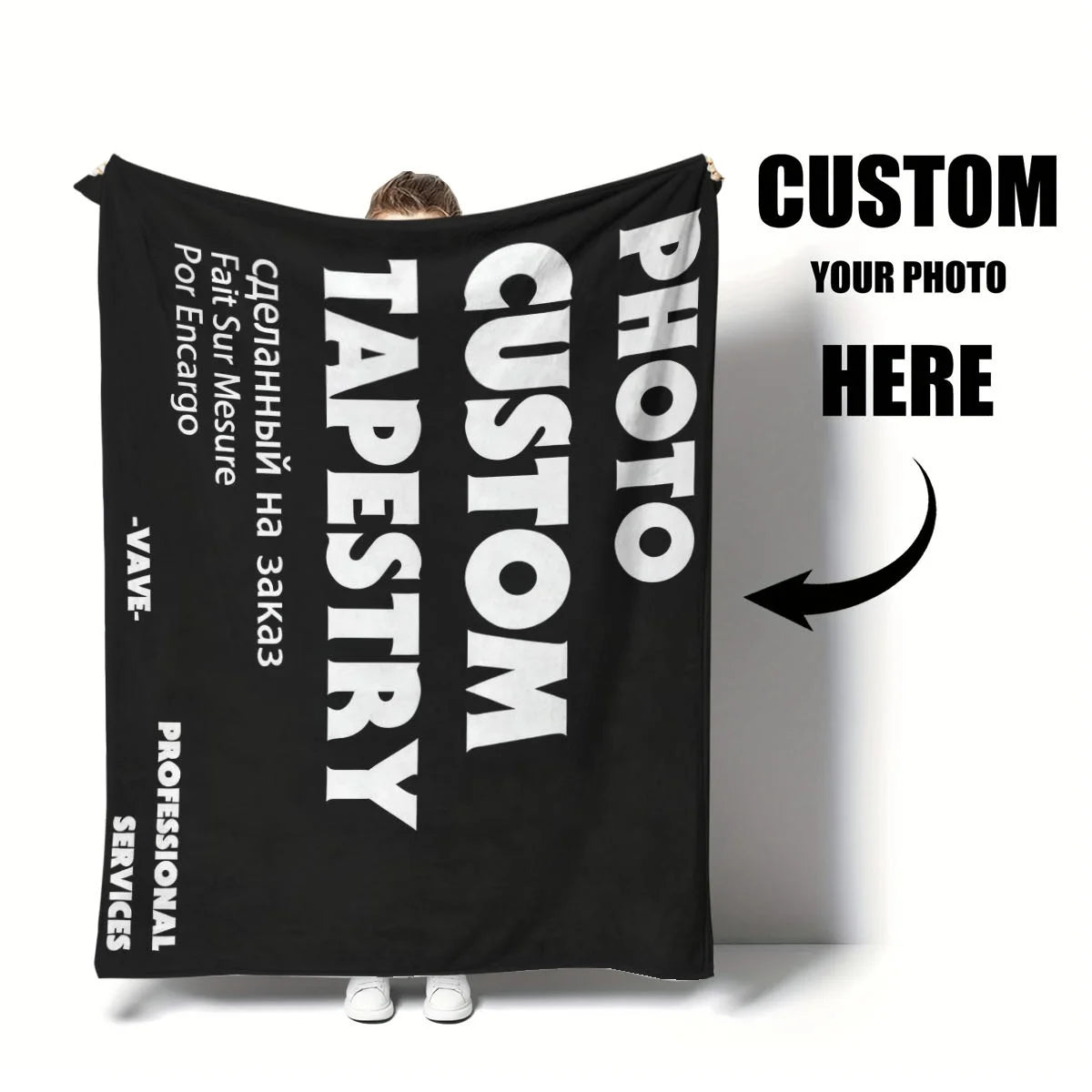 Custom Personalized Winter Thick Flannel Blanket Soft Warm Plush Fleece Photo Blanket with Your Picture Cozy Sherpa Throw for Co
