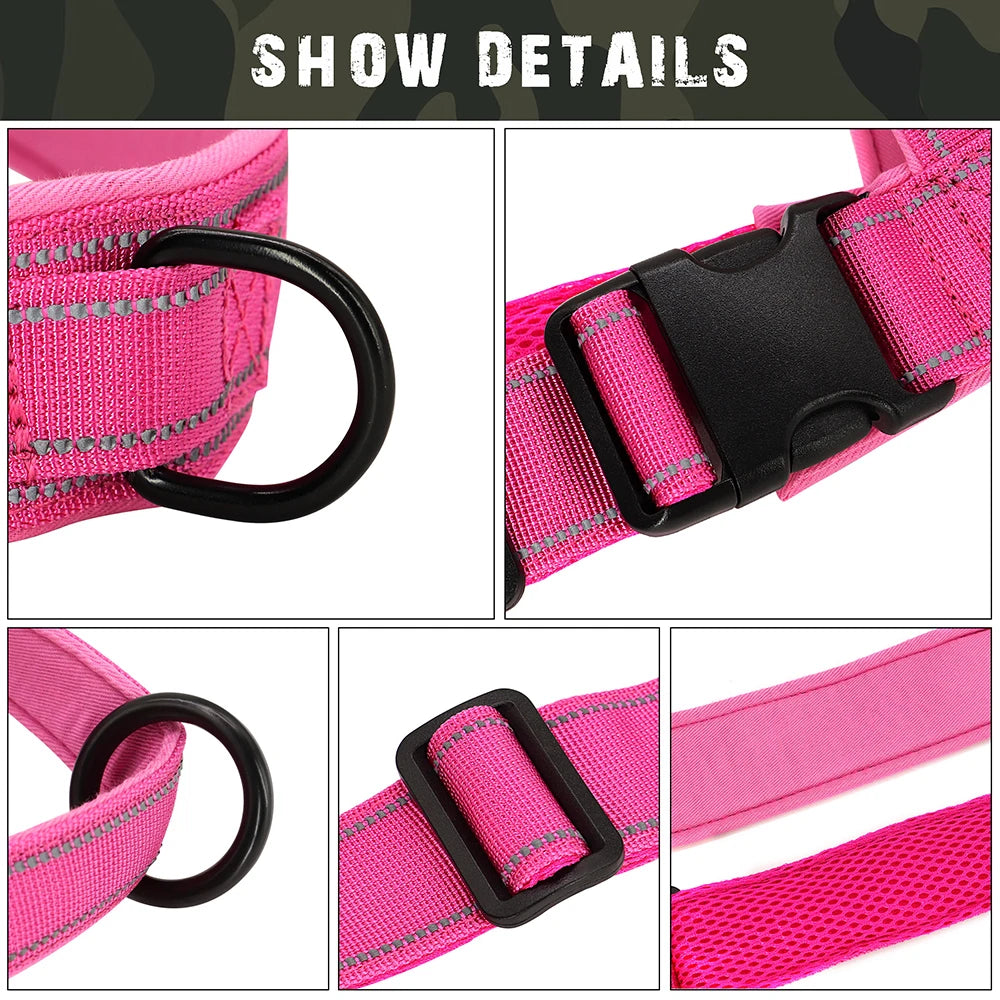 Reflective No Pull Nylon Dog Harness Adjustable Pet Walking Training Harness Vest For Medium Large Dogs Pitbull German Shepherd