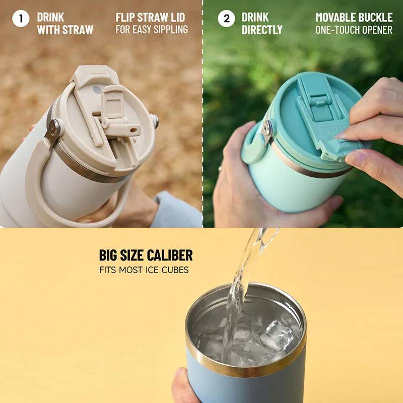 TYESO 600/900/1200ML Stainless Steel Double Walled Vacuum Water Bottle Travel Coffee Mug Tumbler Thermo Bottle Insulated Cup