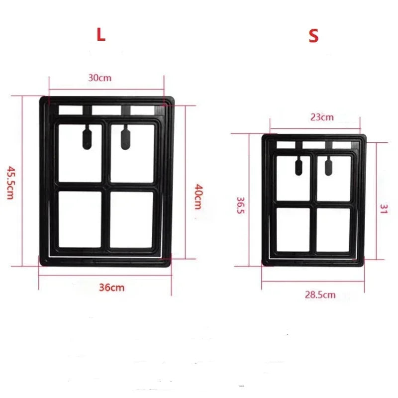 Home Lockable Dog Screen Door Pet Cat Screen Door Plastic Pet Door for Mosquito Proof Screen Window Security Flap Gate Dog Fence