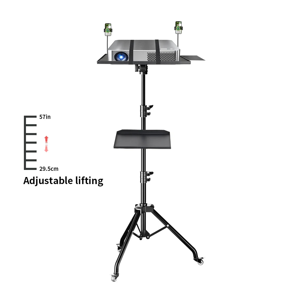 90/145cm Projector Tripod Stand Laptop Tripod Adjustable Height 23 to 63 Standing Desk Outdoor Computer Desk Stand for Studio