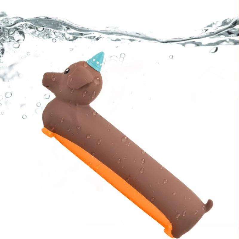 Dog Chewing Toy Simulated Dachshund Squeaky Bite Resistant Puppy Toy Training Silicone Teeth Cleaning Dog Toy Supplies