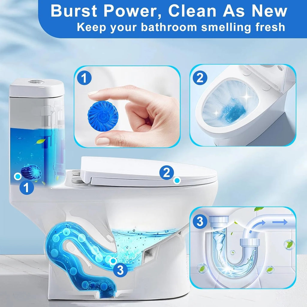 12pcs Toilet Cleaner Blocks - Low Odor Fresh Home Hygiene Strong Stain Removal - Effective Toilet Cleaning