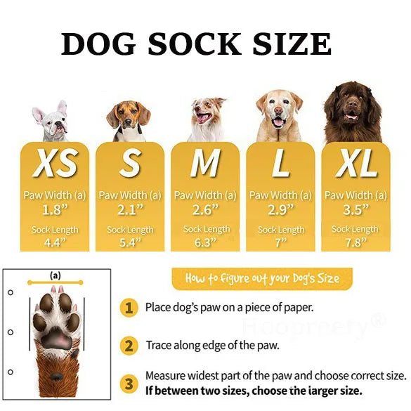 Non-Slip Dog Socks for Hardwood Floors, Prevents Licking Slipping, Thick Dog Booties with Grippers for Small Medium Large Dogs