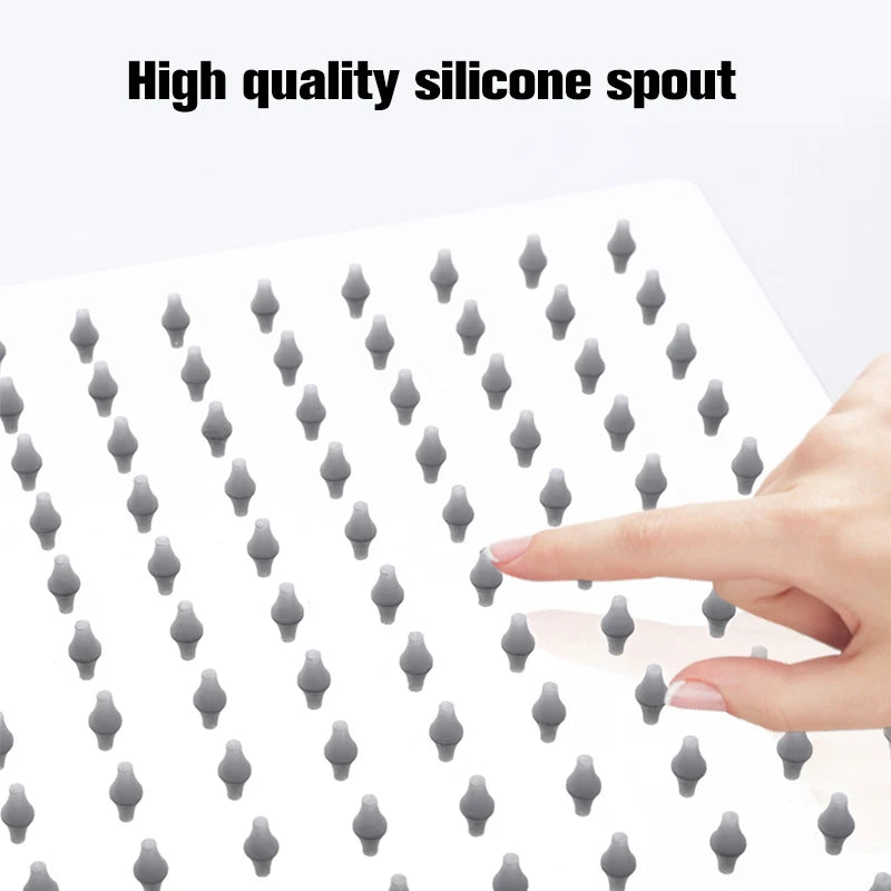 Ultra-thin Shower Head Water Saving Rainfall Stainless Steel Square 8/10/12inch with Shower Arm Wall Mount Bathroom Accessory
