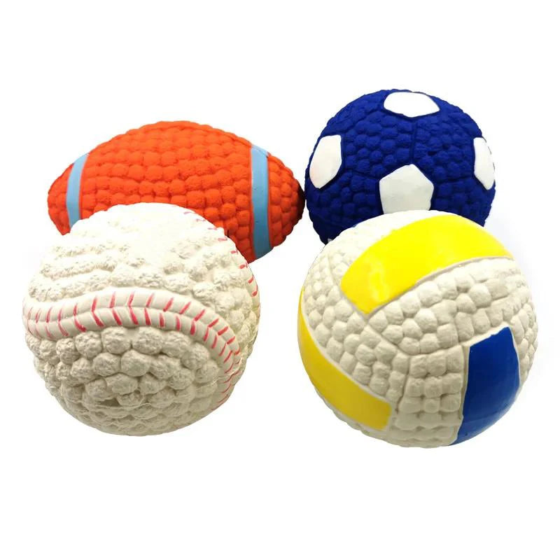 Toys For Small Large Dogs Chihuahua Golden Retriever Natural Latex Dog Balls Anti Bite Interactive Dog Chew Toy Pet Squeak Toys