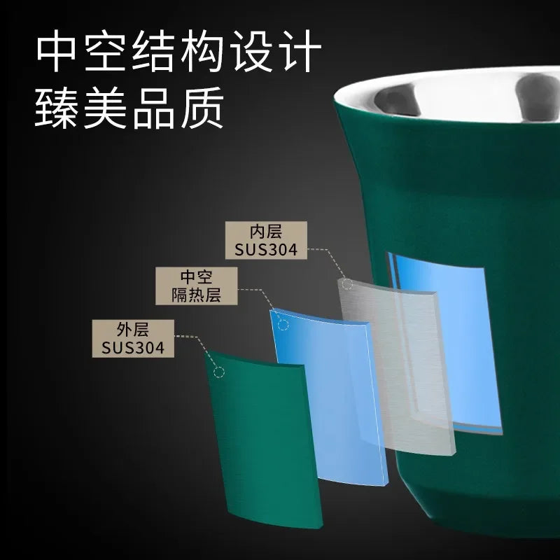 80/160ML Espresso Mugs 304 Stainless Steel Coffee Cups Insulated Double Wall Dishwasher Safe Small Capacity Insulation