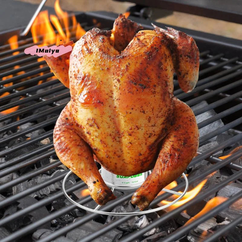 Non-Stick Chicken Roaster Rack Food Grade Stainless Steel Vertical Chicken Holder for Barbecue Cooking Kitchen Accessory