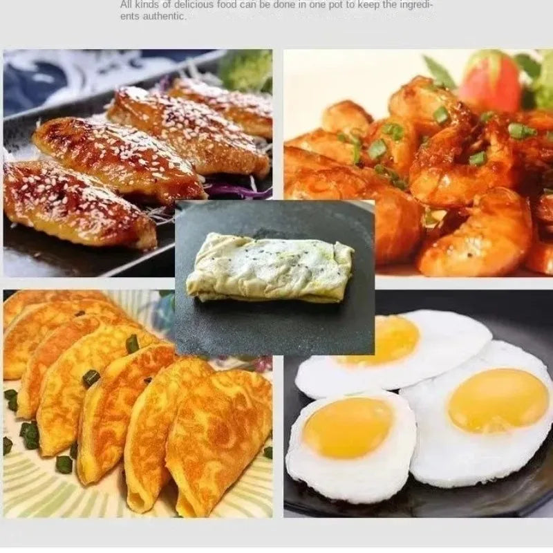 2026 Thick cast iron flat bottomed frying pan for grilling meat without coating and non stick frying steak and fried egg pan