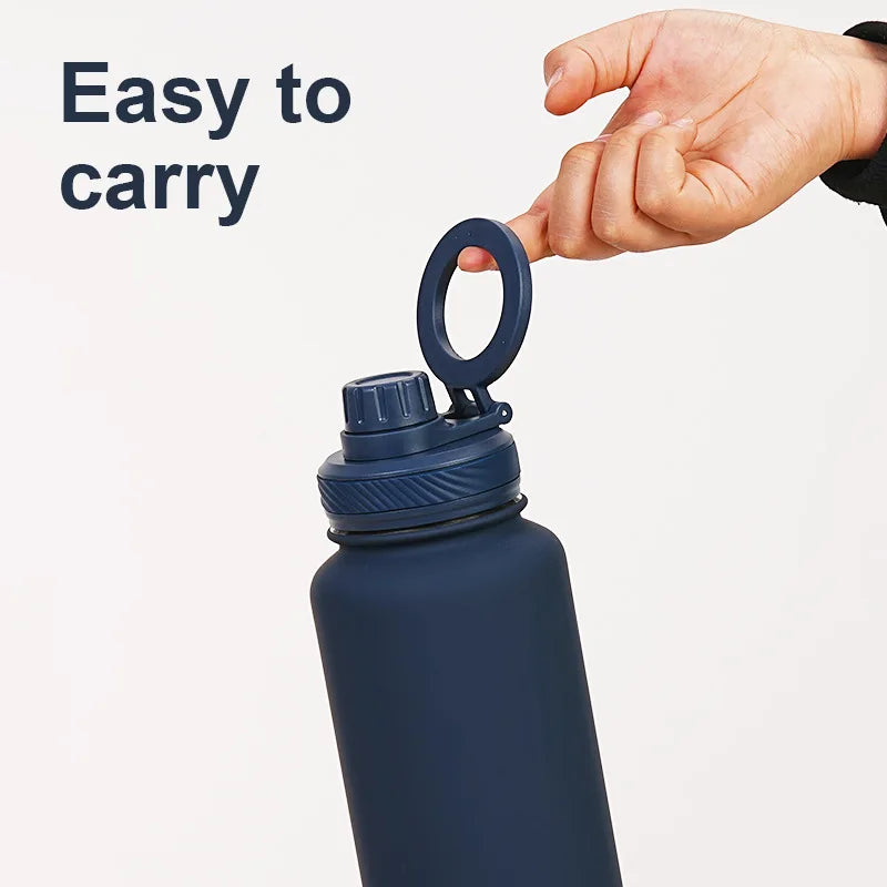 PuraCool Custom Water Bottle with Phone Holder 1000ML 32oz Magnetic Tumbler Name Personalized