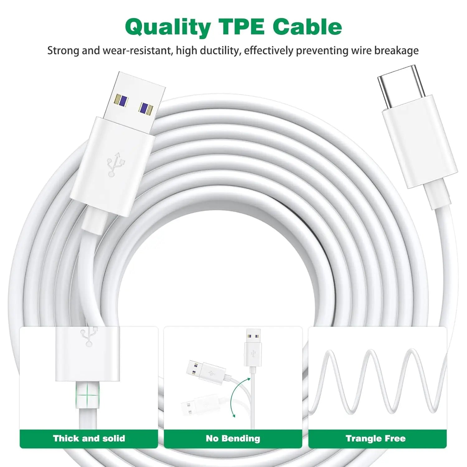 0.3/1/3/5/8/10/12M USB C Cable Long Power Extension Cord for Xiaomi Mi Camera Laptop Security Cameras Type C to C Charging Wire