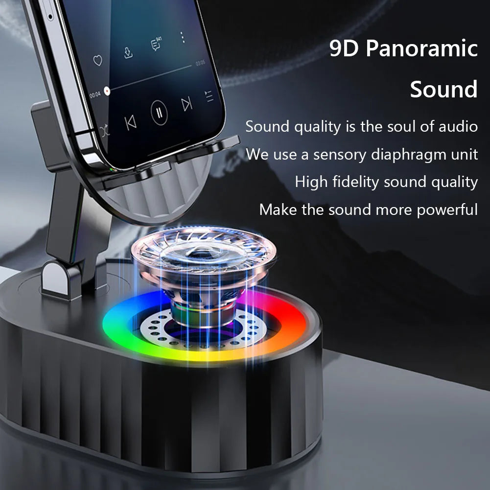 Cellphone Stand with Powerbank Bluetooth-Compatible Speaker Multi-Function RGB Light Phone Mount for Dining Room Cafes Hotels