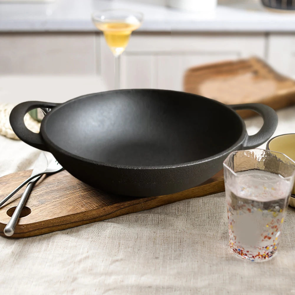 Cast Iron Pan Cooking Pot Multi-Purpose Saute Pan 19cm Fast Heat Saucepan Non-Stick Frying Pan for Camping Cooking