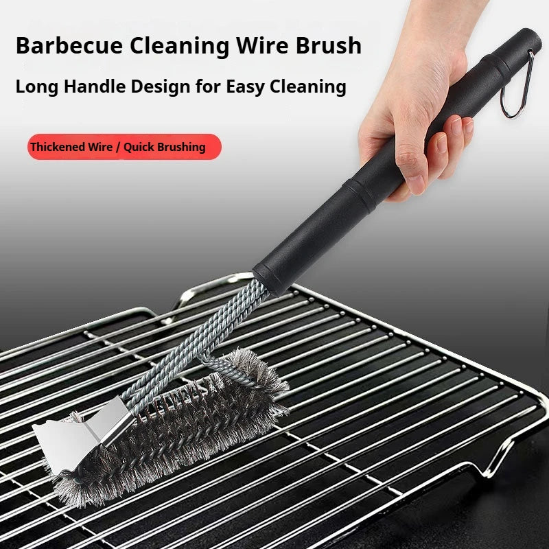Barbecue Grill BBQ Brush Clean Tool Grill Accessories Stainless Steel Bristles Non-stick Cleaning Brushes Barbecue Accessories