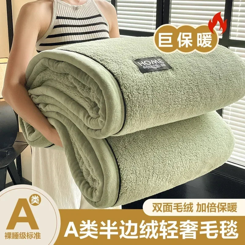 Luxury Checkerboard Sherpa Fleece Blanket, Thick Warm Soft Plush Throw Blanket, Cozy Decorative Blanket for Sofa Bed Couch