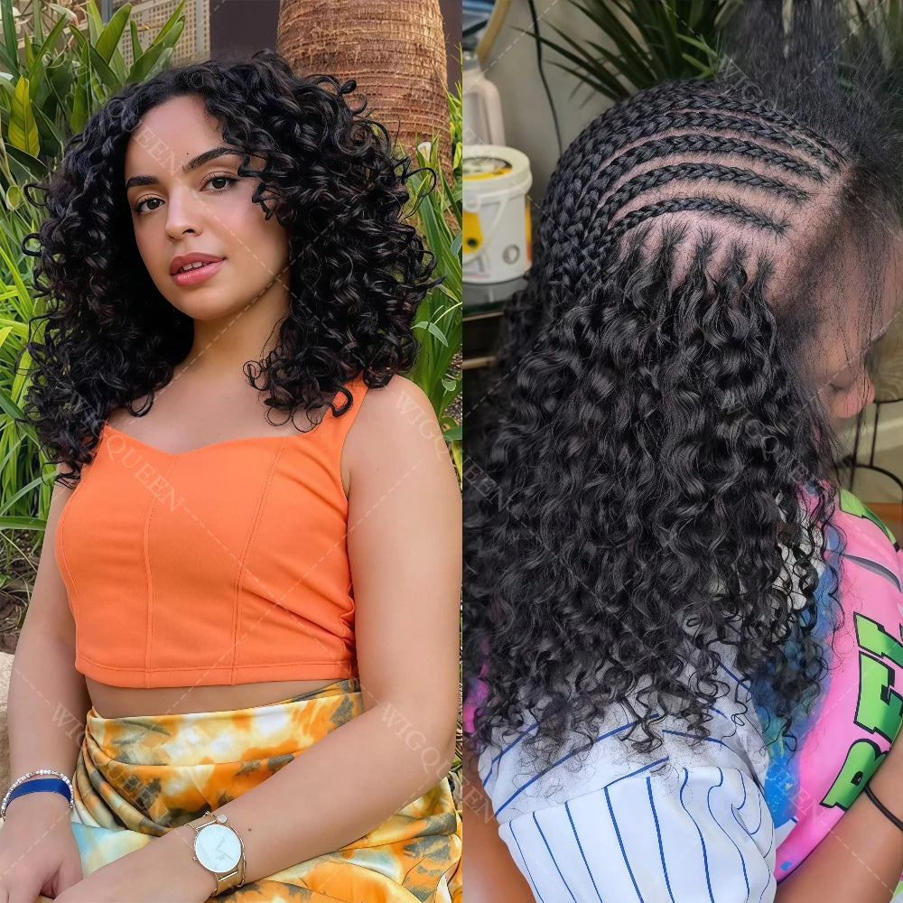 Small Spirals Curly Crochet Human Hair For Braiding Invisible Knot PreSeparated Knotless Feather Crochet Human Hair Extensions
