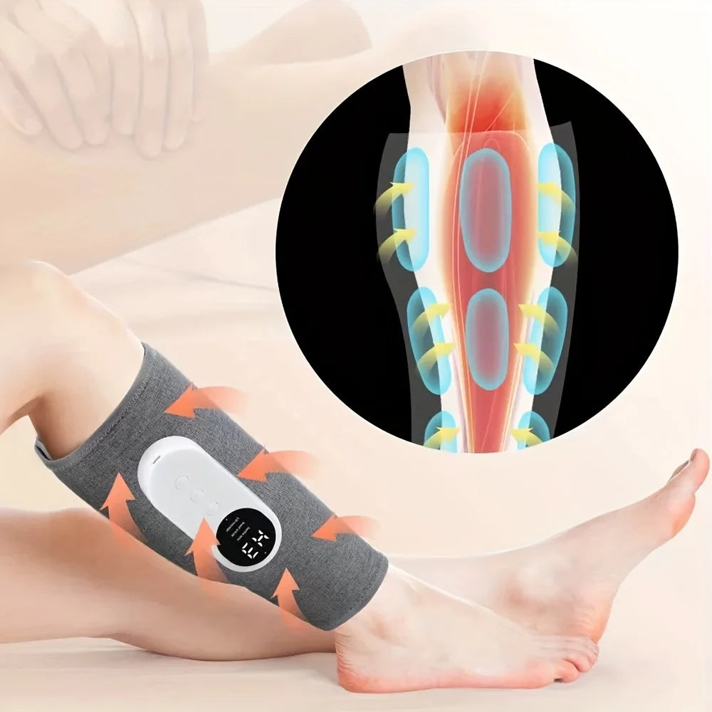 LINGTENG1PC electric leg massager, rechargeable calf air pressure massager with heating function, suitable for feet, legs