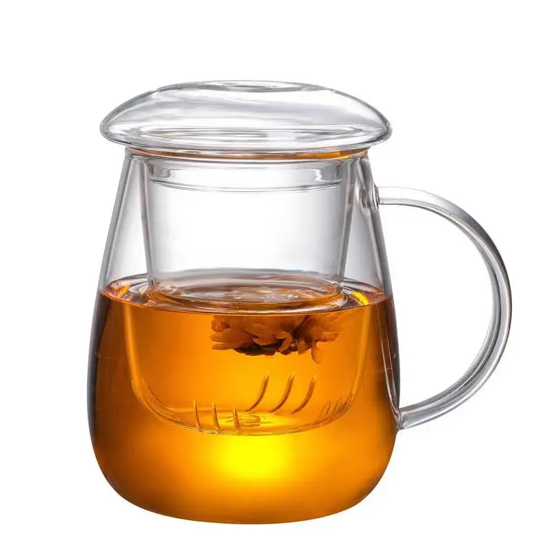 Chinese style tea mug with lid filter 550ml.Coffee Cups Tea Set Mugs Beer Drink Office Mug Transparent Drinkware Glass Cup