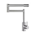 Faucet Black/Nickel Hot And Cold Mixed Universal Folding Kitchen Sink Tap 304 Stainless Steel Arm Swivel Extends Kitchen Sink