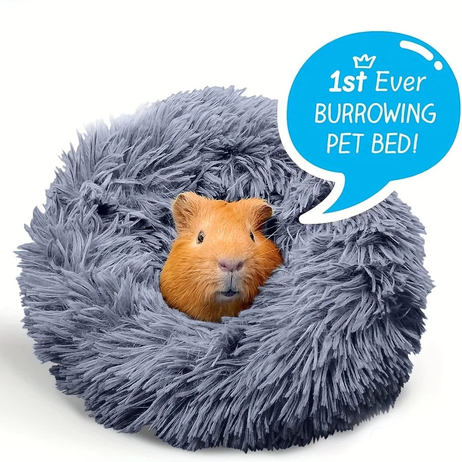 Plush Guinea Pig Bed Soft Hamster Bed House Winter Warm Squirrel Hedgehog Rabbit Chinchilla Bed House Nest Hamster Accessories