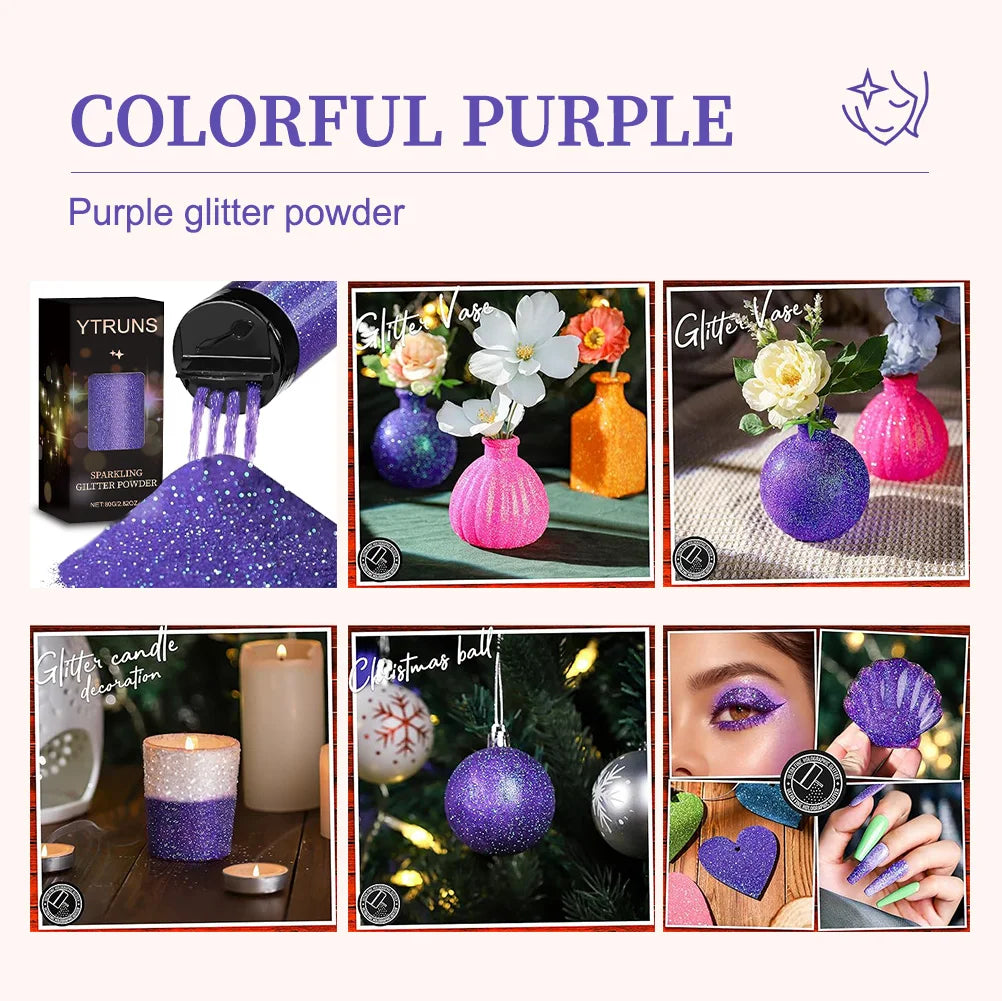 80g Holographic Ultra-Fine Glitter Powder – Shimmering Sparkle for Resin Art, Nail Design, Body Makeup, Hair Styling, Tumblers &