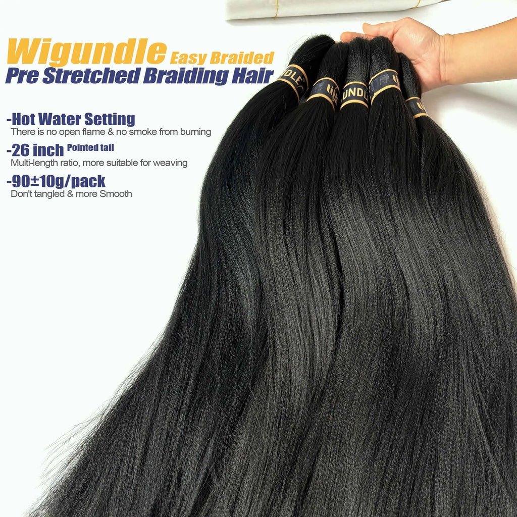 Easy Braids Hair Extensions for Women Box Twist Crochet Hair EZ Pre stretched Braiding Hair Flame Retardant Synthetic Wigundle