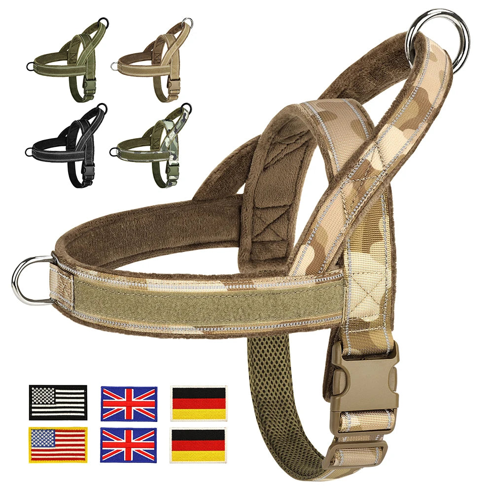 Tactical Military Dog Harness Reflective Dog Training Harnesses Padded Pet Tactical Vest for Medium Large Dogs German Shepherd