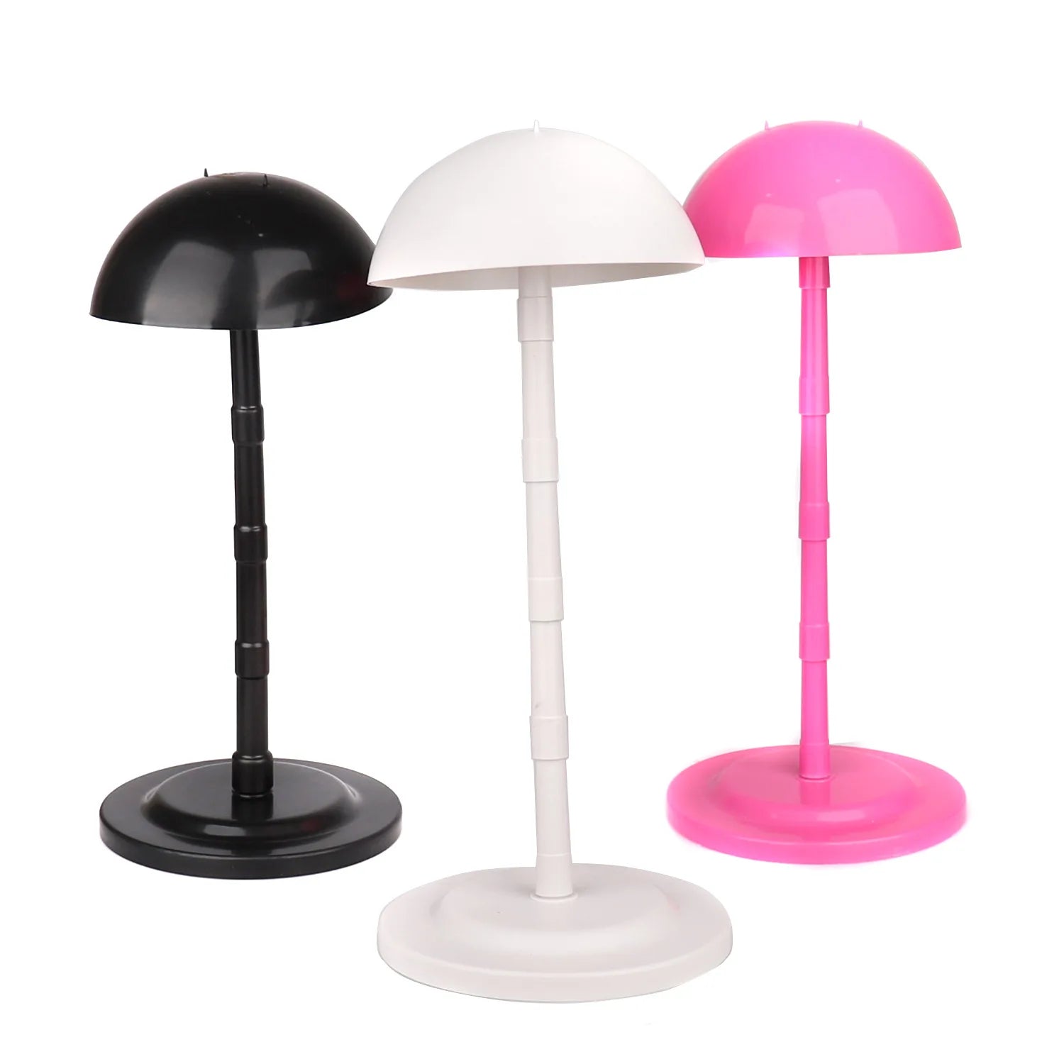 Wigs & Hat Display Stands Mushroom Bracket Plastic Portable Wig Display Stands Black Pink White Adjustable Wig Stand