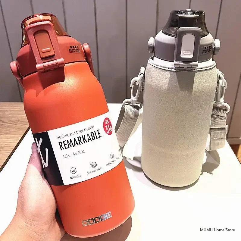 DODGE  1300/1700ML Tumbler Stainless Steel Thermos Bottle Portable Vacuum Flasks Outdoor Sports Water Cup Car Insulated Flask