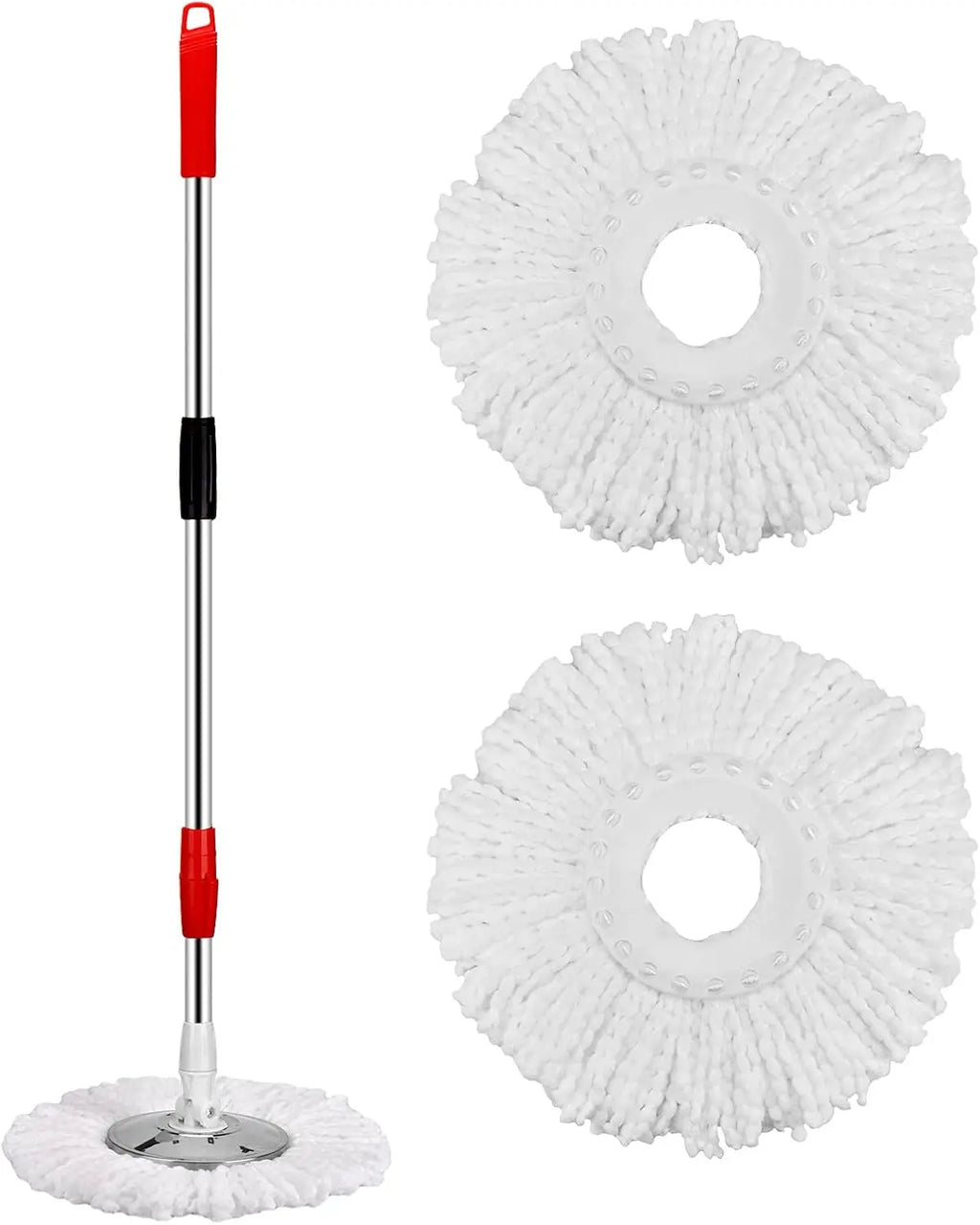 Mop and Bucket with Wringer Set 360° 3psc Microfiber Spin Mop with Bucket and Dual Mop Heads Self Wringing Spinning Mop