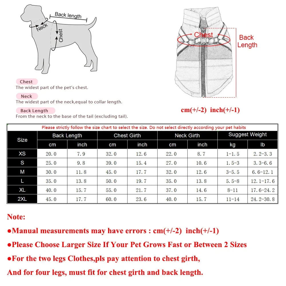 Winter Pet Dog Clothes Reflective Waterproof Puppy Jacket With Harness For Small Medium Dogs Cat Vest Coat Chihuahua Overalls