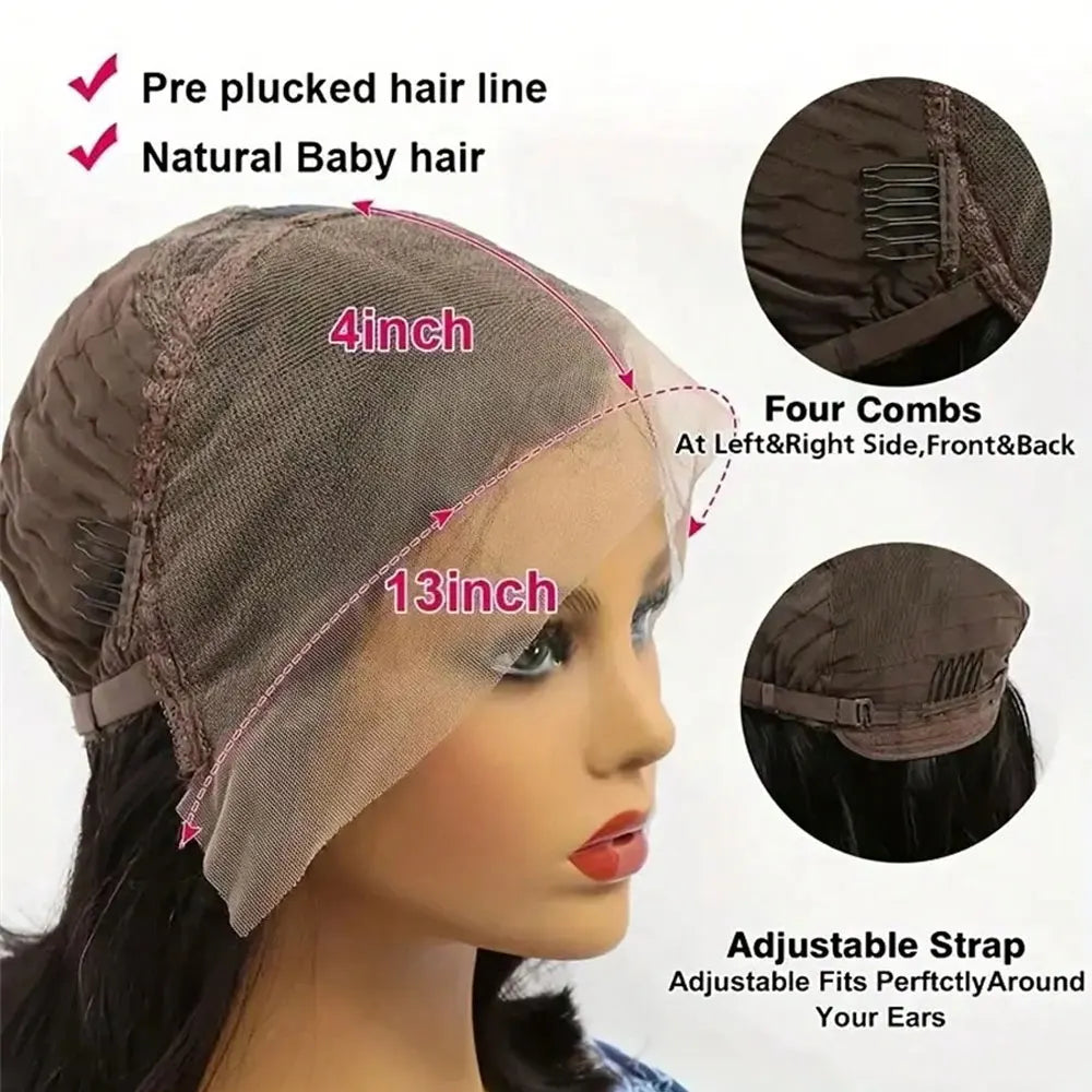 4# 2# Color 250% Culry Lace Front Wig For Women Short Bob Wig Human Hair Pre Plucked Pixie Cut Wig 13x4 Lace Wig With Baby Hair