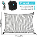 Car Dog Barrier Net Dog Safety Barrier Nets Foldable Dogs Fence with Hooks Practical Universal Car Pet Isolation Vehicle Barrier
