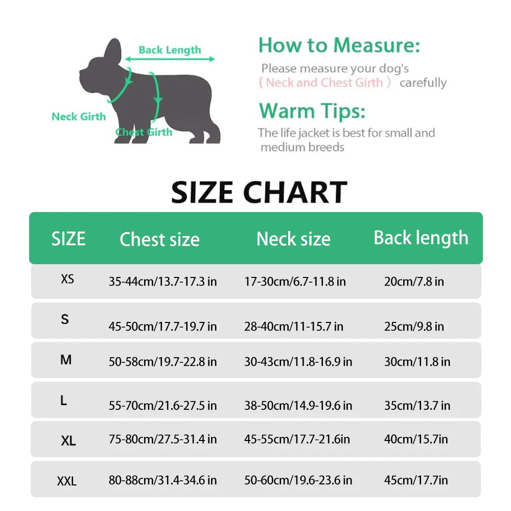 Adjustable Dog Life Jacket with Rescue Handle Sport Safety Rescue Vest Dog Clothes  Puppy Float Swimming Suit for All Pet Dogs