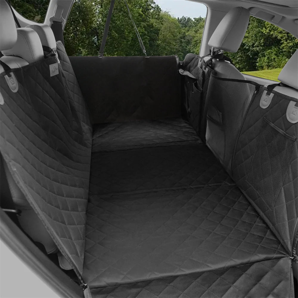 Waterproof Back Seat Extender Dog Car Seat Cover for Back Seat Bed with Mesh Window Storage Pocket Supports 220lbs Dog Hammock