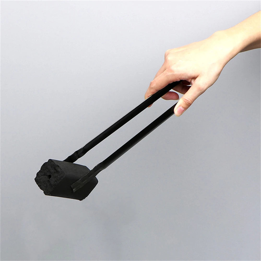 1PC BBQ Charcoal Tongs Multifunctional Charcoal Serving Tools Metal Clip Tongs for Hiking Cooking Fireplace Grill