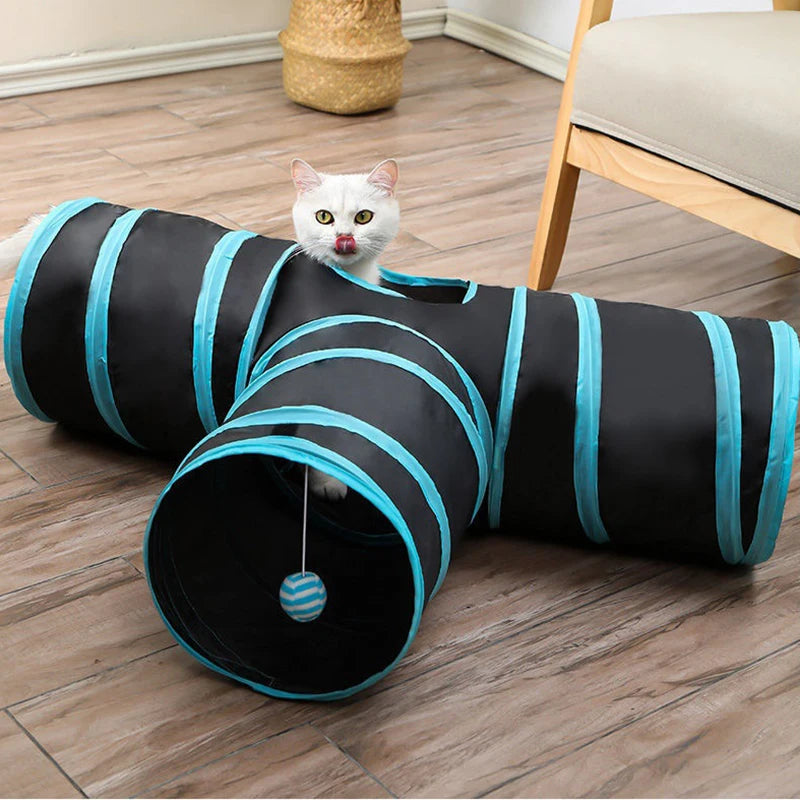 Foldable Sphynx Cat Tube Tunel Para Gato Shape I S T X Pet Tunnel Toy for Cats Gatos Funny mascotas Accessories Katten Supplies