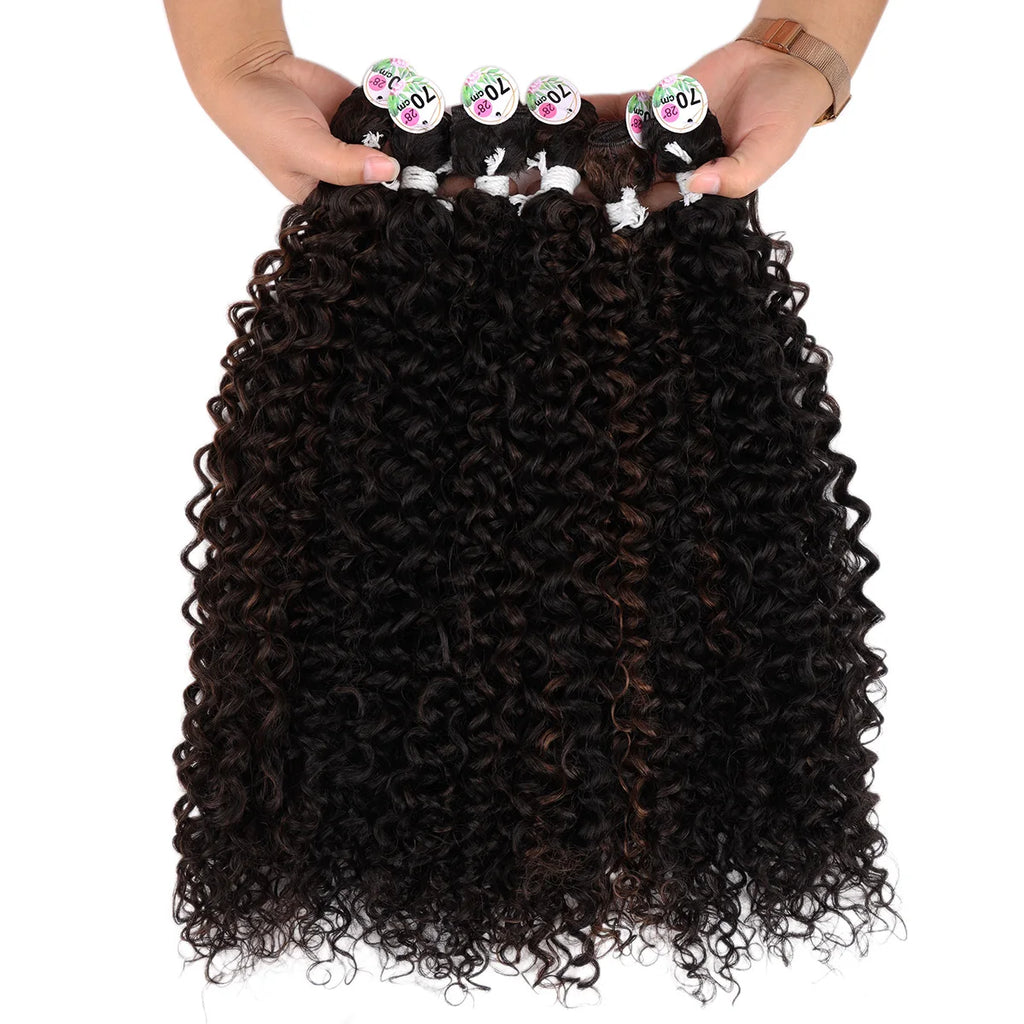 24-28inch Short And Elastic Synthetic Curly Hair Bundles Water Wave Hair Extension For Women Suitable For Daily Holiday Wear