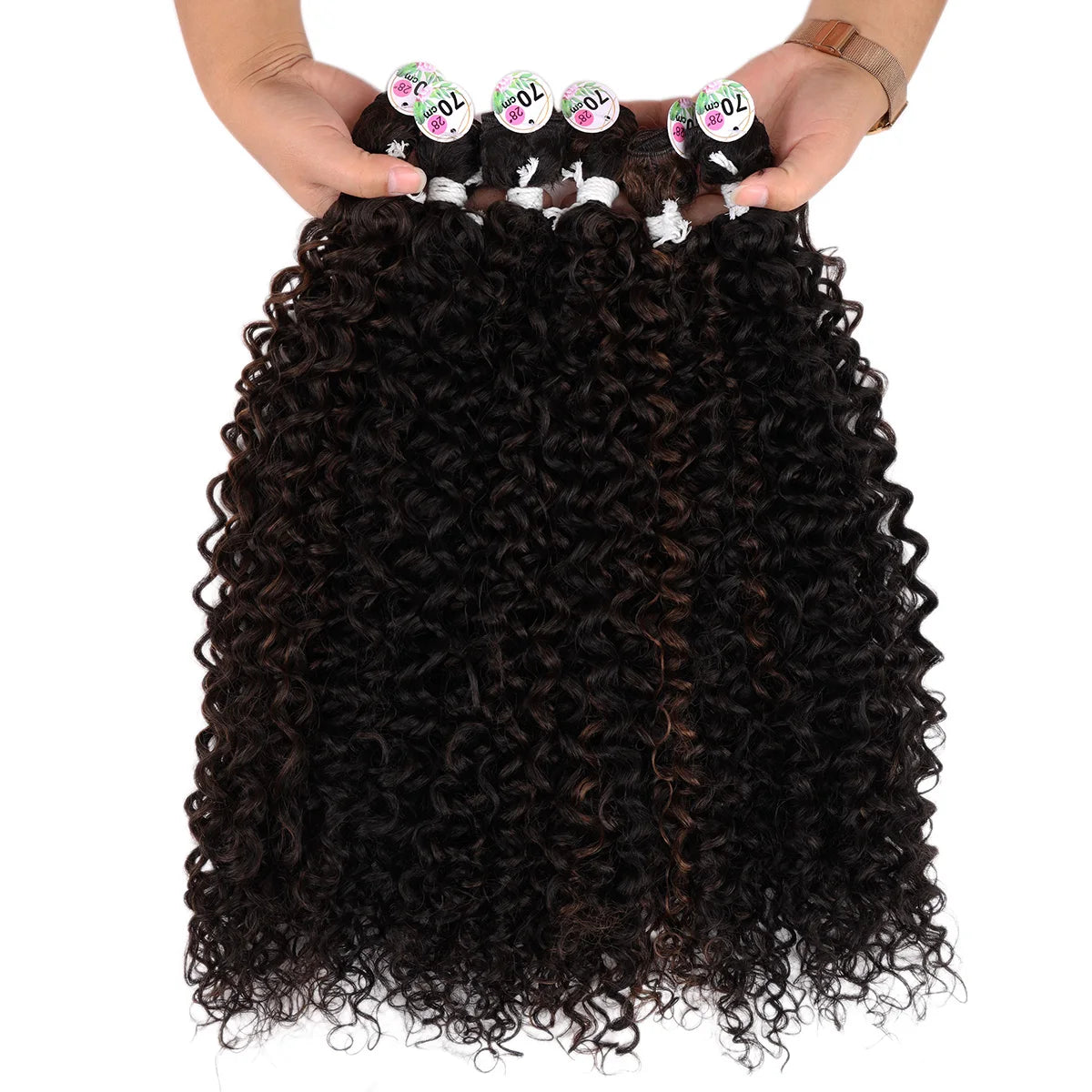 24-28inch Short And Elastic Synthetic Curly Hair Bundles Water Wave Hair Extension For Women Suitable For Daily Holiday Wear