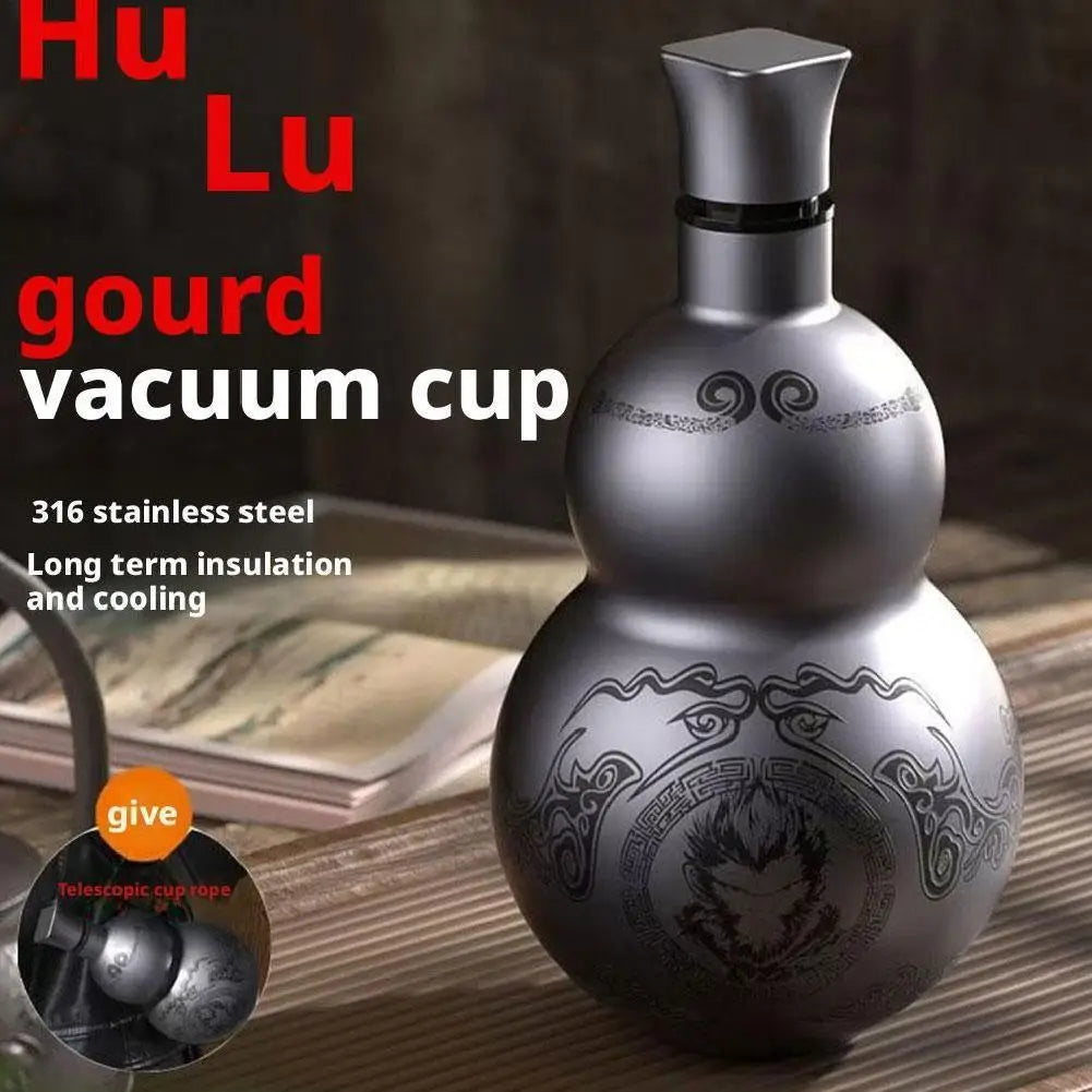 Portable Wukong Theme Stainless Steel Gourd Style Water Bottle Large Capacity Thermal Insulation Cup Game Fans Men Boy Gift