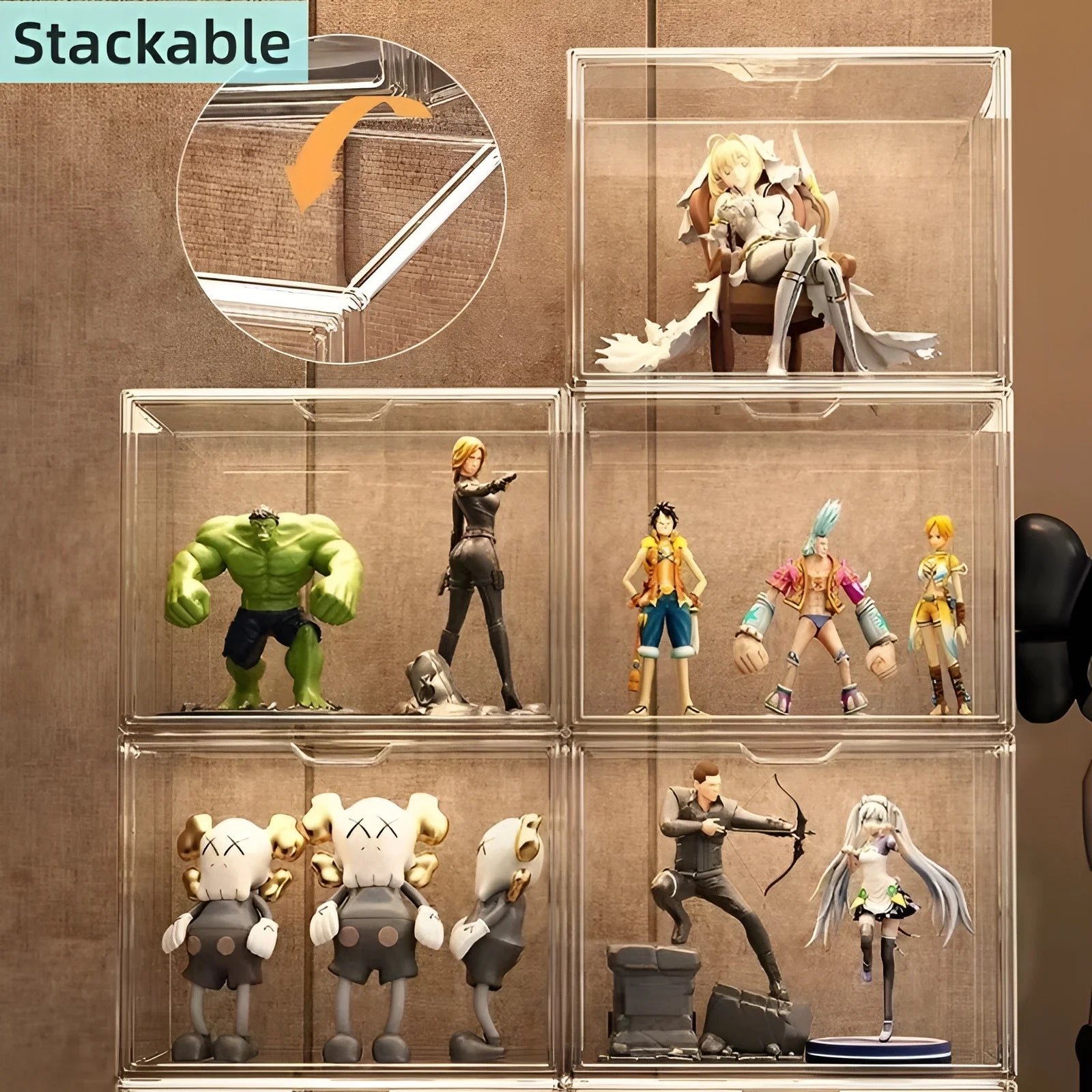 Display Case Dustproof Clear Storage Bins Containers Organizer Bag Show Box for Figures/Toys/Collectibles/Gundam/Car Model/Lego