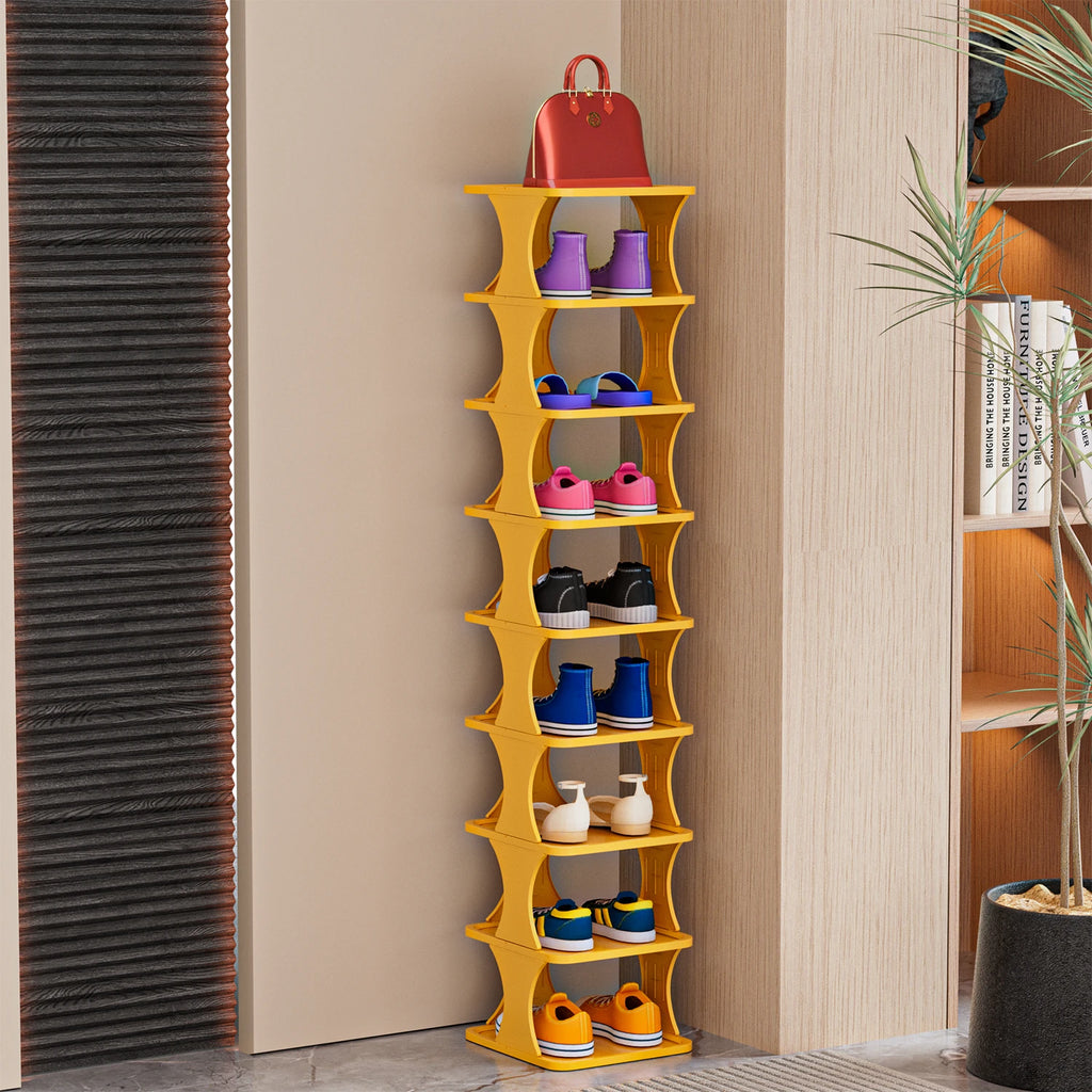 Shoe Rack Storage Unit, 9-Tier Tall Narrow Shoe Boxes, Bedroom Shoe Rack, Furniture & Daily Storage Solutions