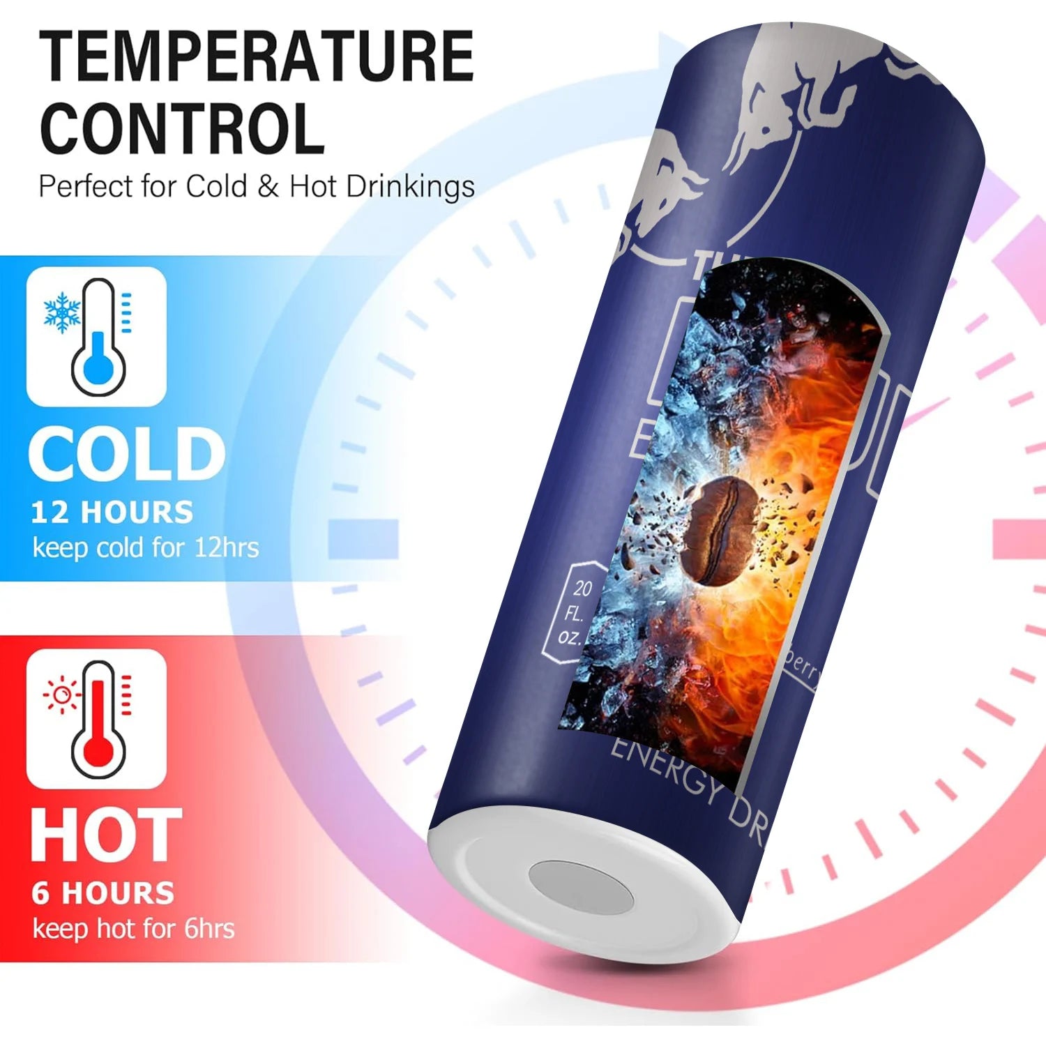 20oz Coconut Berry Energy Drink Vacuum Tumbler cup with Straw and Lid Stainless Steel Insulated Water Bottle for Hot Cold Drink
